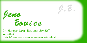 jeno bovics business card